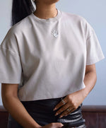 GHIOM ESSENTIAL CROP TEE - GRAY