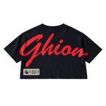 GHIOM ESSENTIAL CROP TEE - BLACK