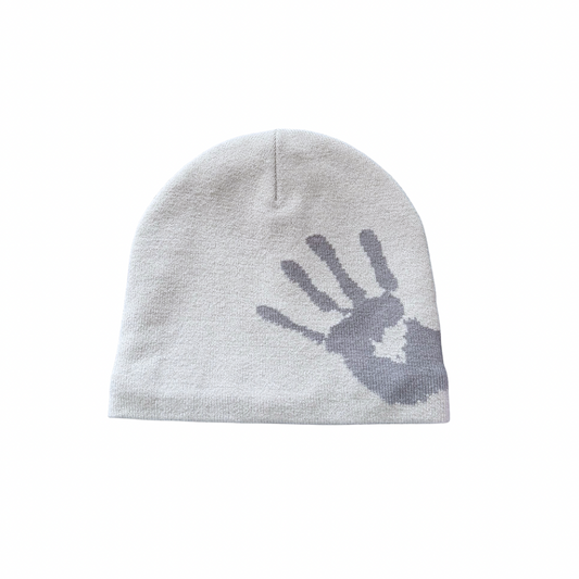 COVERED SATIN LINED BEANIE - GRAY