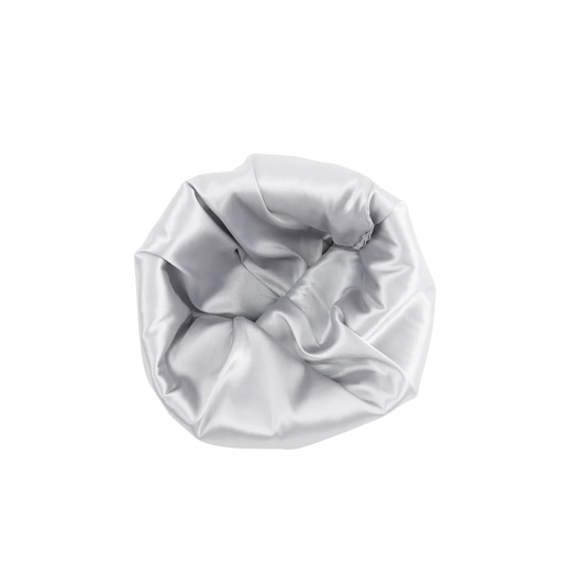 COVERED SATIN LINED BEANIE - GRAY