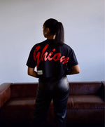 GHIOM ESSENTIAL CROP TEE - BLACK