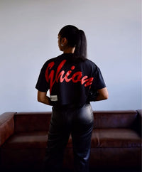 GHIOM ESSENTIAL CROP TEE - BLACK
