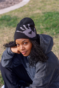 COVERED SATIN LINED BEANIE - BLACK