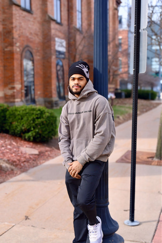 COVERED SATIN LINED BEANIE - BLACK